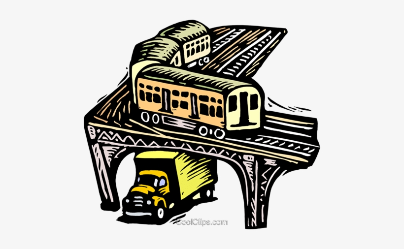Train With Truck Under Bridge Royalty Free Vector Clip - Car Under Bridge  Cartoon - Free Transparent PNG Download - PNGkey
