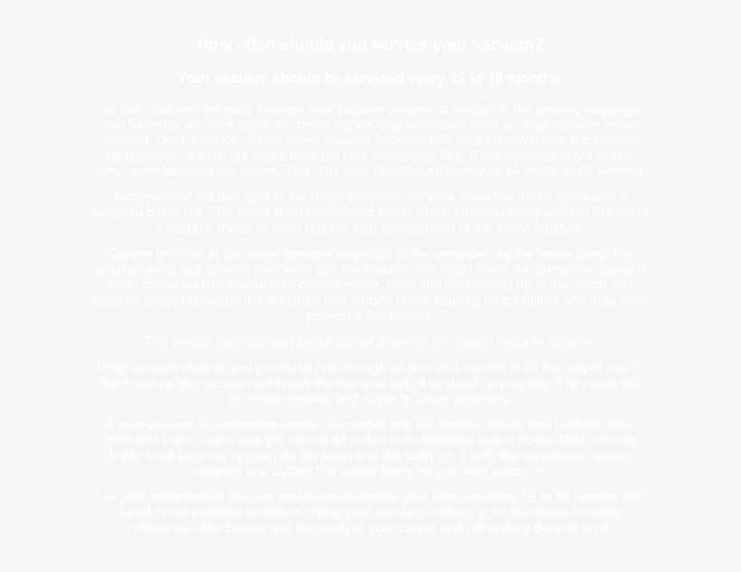 How Often Should You Service Your Vacuum& - Document, transparent png #3005393