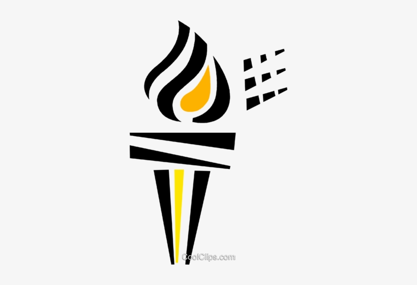 Olympic Torch Royalty Free Vector Clip Art Illustration - Olympic Torch Art Png, transparent png #3005742