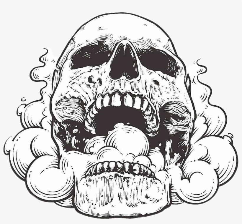 Skull Open Mouth Drawing - Free Transparent PNG Download - PNGkey