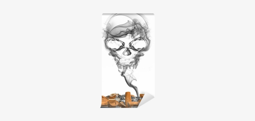 Ashtray With Cigarettes And Smoke Skull Wall Mural - Smoke, transparent png #3006250