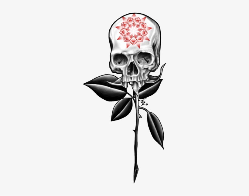 Men - Skull Rose - Smoke - Skull, transparent png #3006291
