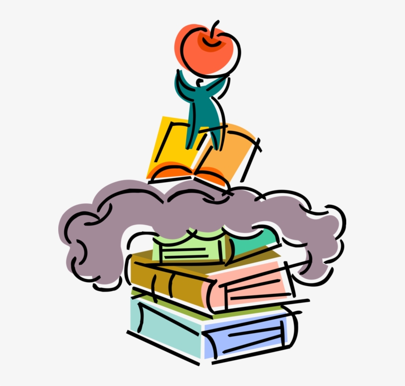 Vector Illustration Of Higher Education Textbook Books, transparent png #3006373