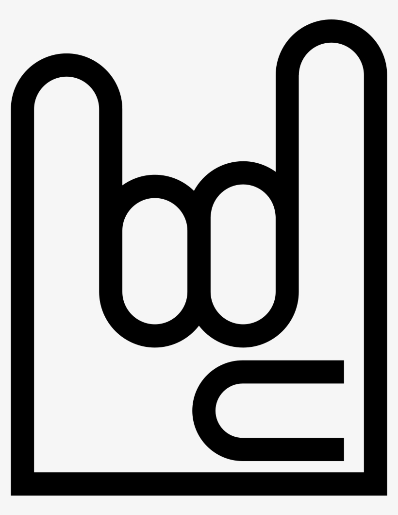 Rock On Hand Gesture Outline Comments - Gesture, transparent png #3006664