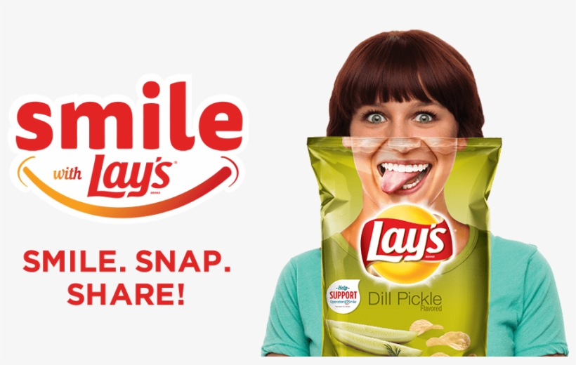 Lay's Chips Smile With Lay's - Lay's Potato Chips, Dill Pickle - 9.5 Oz Bag, transparent png #3006691