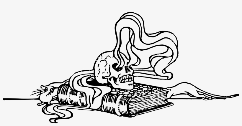 Big Image - Skull And Book Clipart, transparent png #3006692
