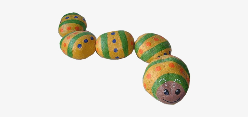 Caterpillar Painted Rock - Painted Rock Yard Art, transparent png #3006734