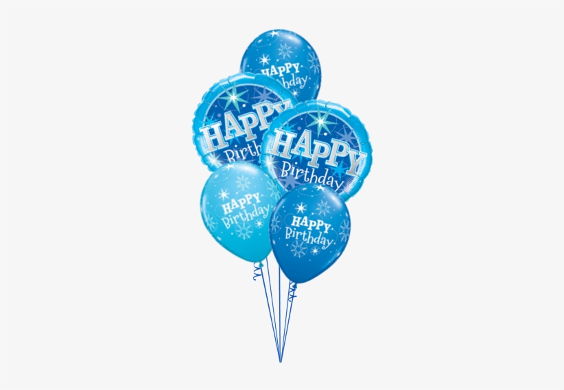 Blue Sparkle - Blue Sparkle Happy Birthday Foil Balloon, transparent png #3007393