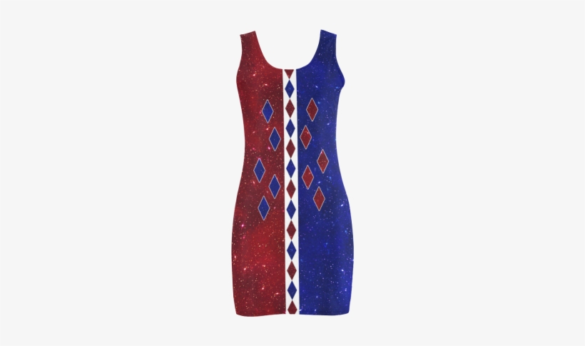 Sparkle Red Blue Harlequin Medea Vest Dress - Pattern, transparent png #3007610