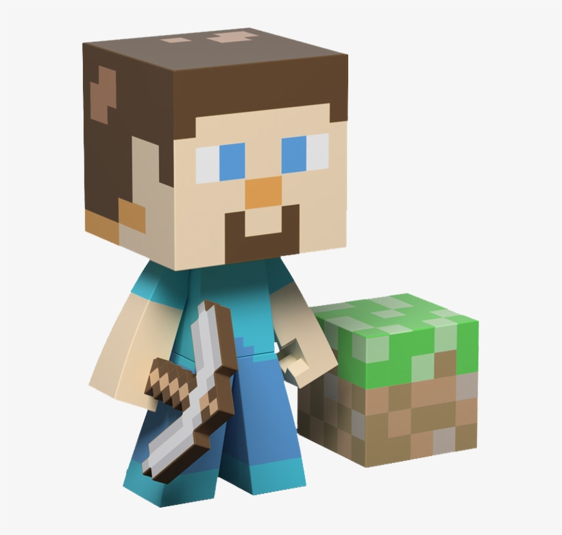 Minecraft 6 Inch Vinyl Figure Steve, transparent png #3008302