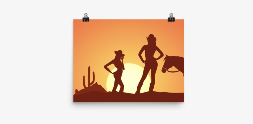 Cowgirl Silhouette Poster - Cowgirls Silhouette, transparent png #3008331