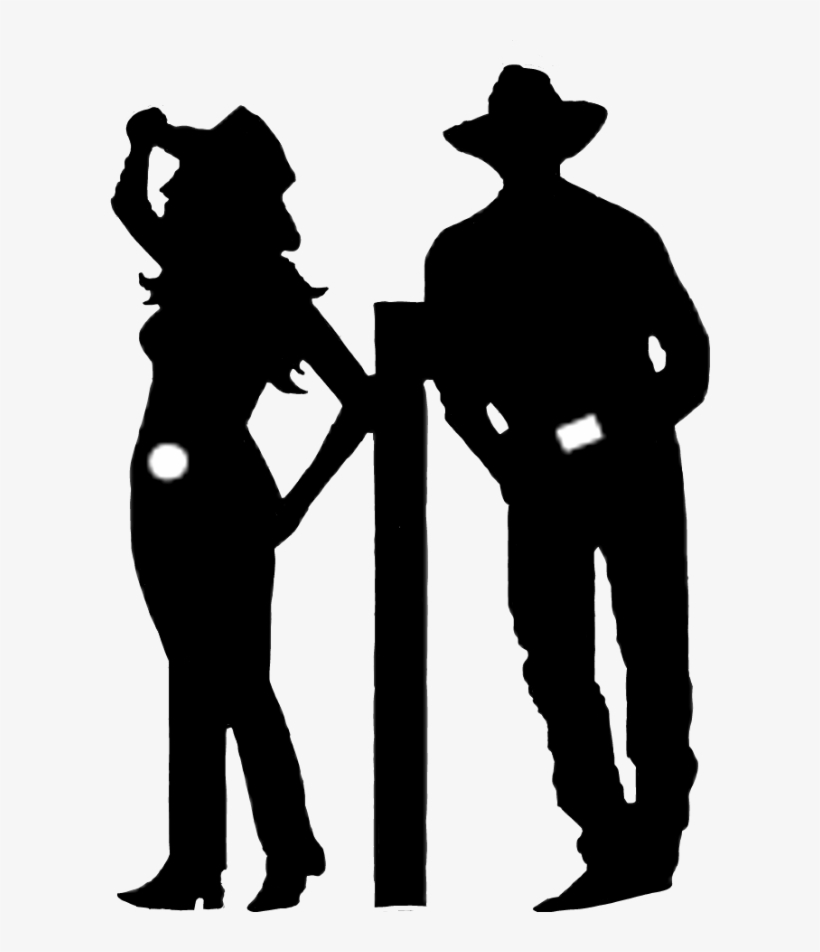 Reportar Abuso - Cowgirl And Cowboy Silhouette, transparent png #3008396