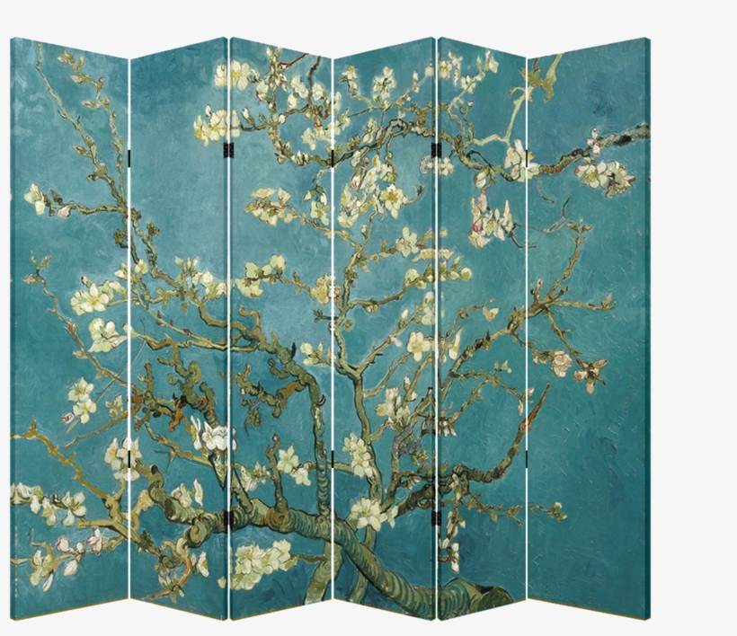 6 Panel Folding Screen Canvas Divider- Vincent Van - Van Gogh Almond Blossom, transparent png #3008476
