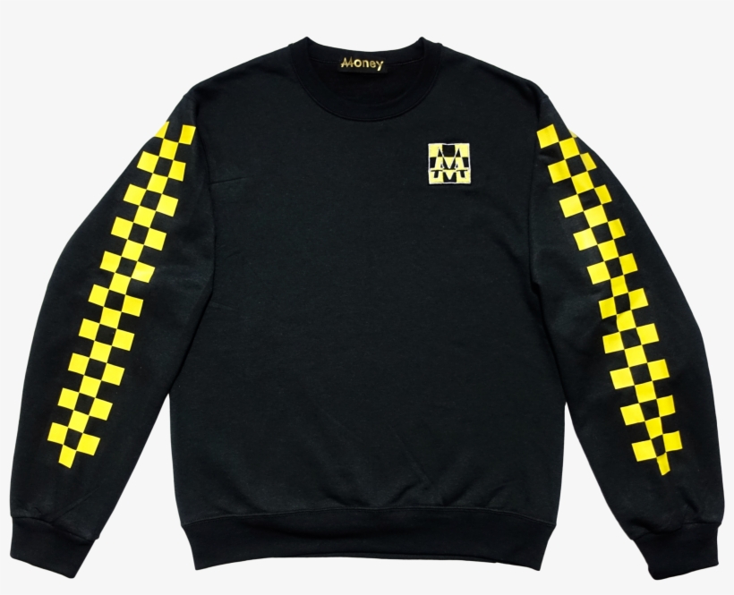 Checkerboard Crewneck - Hoodie Black And White, transparent png #3008801