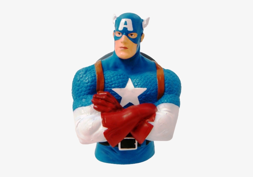 Marvel Avengers Bust Bank - Captain America Bust Bank, transparent png #3008886