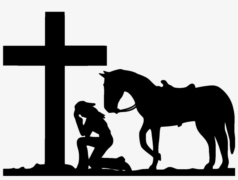 Cowgirl-cross File Size - Cowgirl And Horse Silhouette, transparent png #3009161