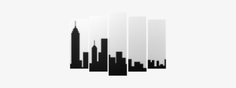 New York City Skyline Silhouette Pentaptych • Pixers® - New York City Skyline Silhouette, transparent png #3011945