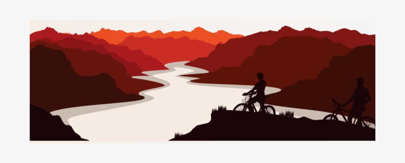Silhouette Trail - Mountain Bike Silhouette Illustration, transparent png #3012392