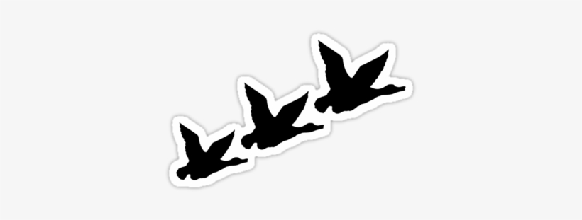 Flying Duck Silhouette - 2 Flying Ducks Silhouette, transparent png #3012804