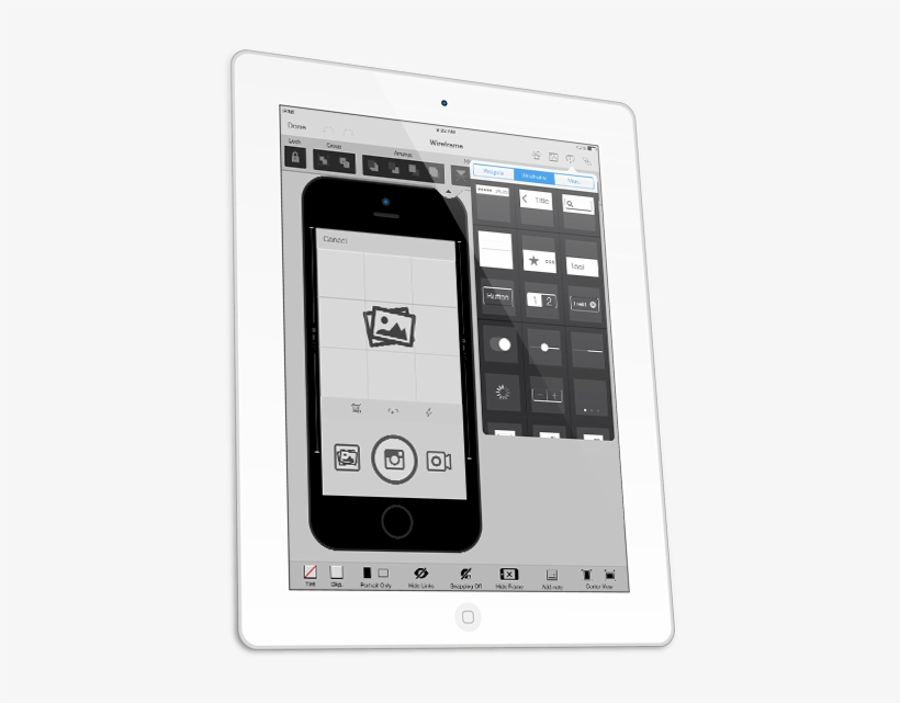 Wireframe Iphone And Ipad Apps - Iphone Camera Screen Wireframe, transparent png #3012942