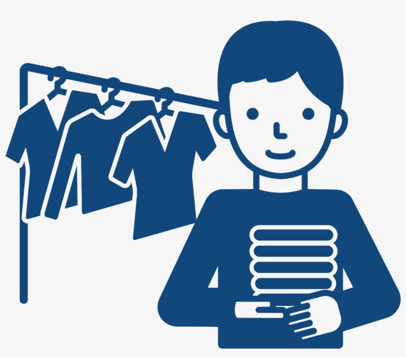 Simple Drawing Of A Man Standing In Front Of A Clothing - Clothing, transparent png #3013168