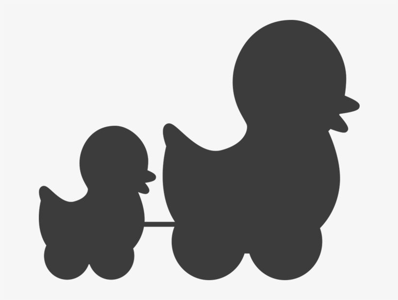 Mom And Baby Duck Wall Decal Easy Decals - Wall Decal, transparent png #3013350