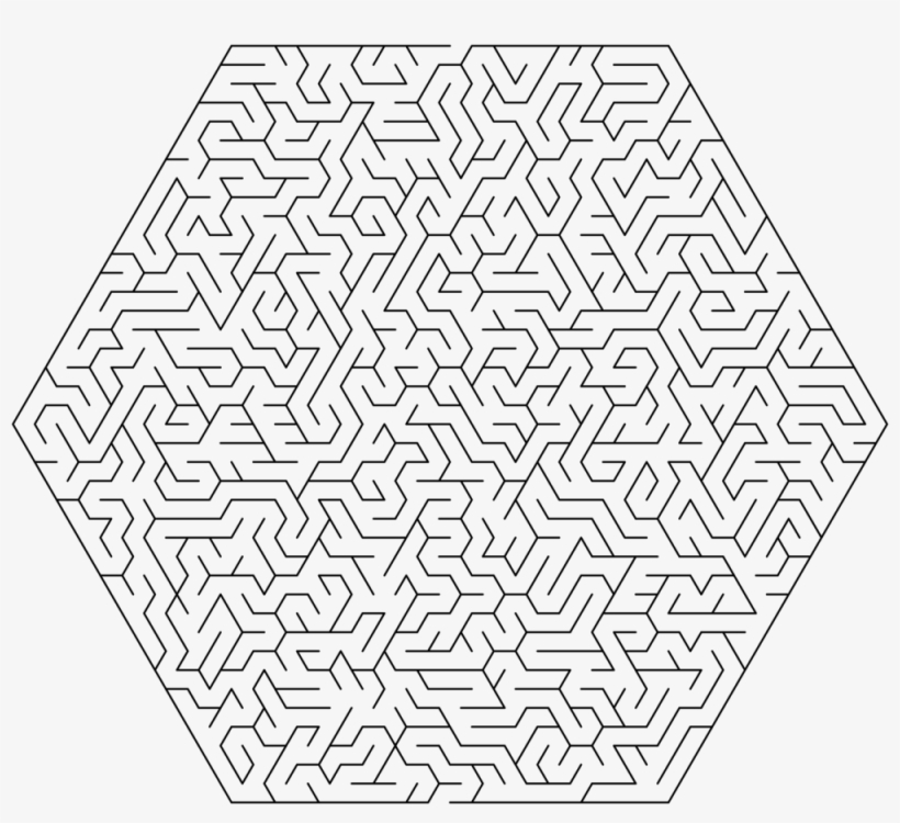 160, Solid Hexagonal Maze L - Hexagonal Maze, transparent png #3013500