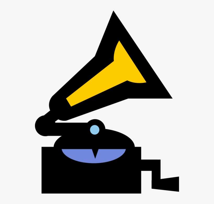 Vector Illustration Of Gramophone Phonograph Record, transparent png #3014695