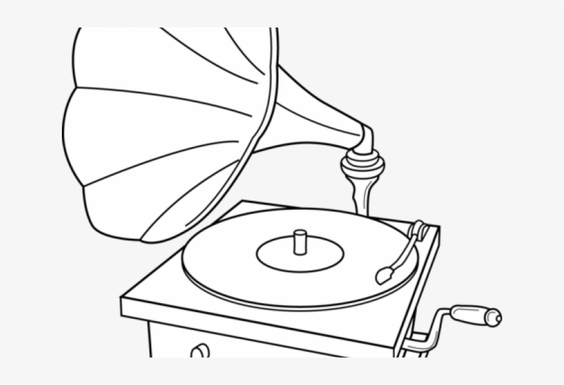 Phonograph Cliparts - Record Player Drawings, transparent png #3014824