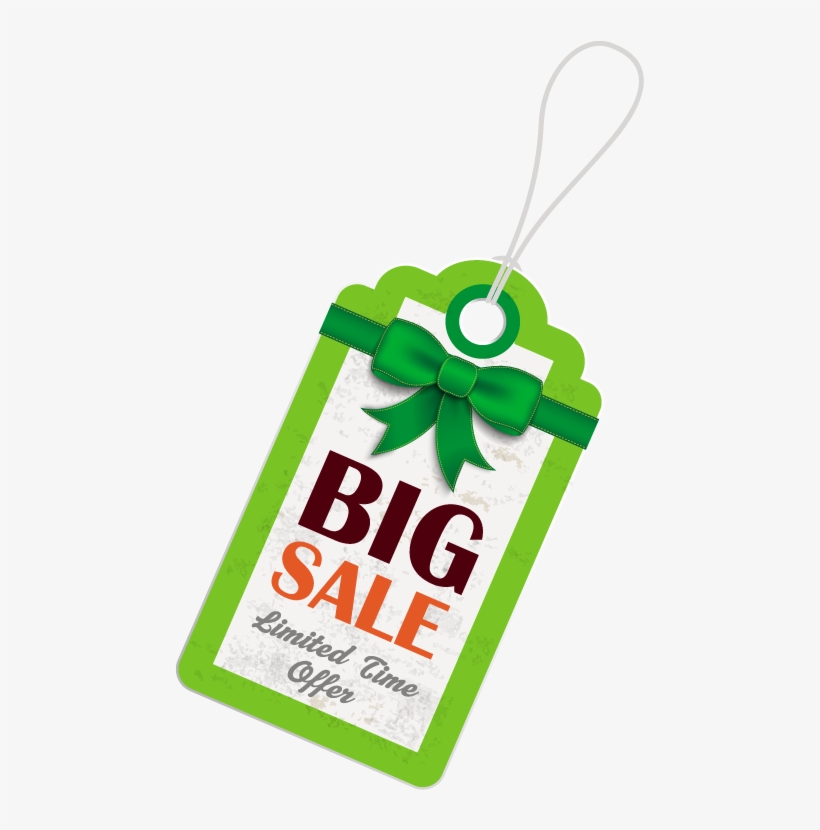 Green Big Sale Hang Tag - Green, transparent png #3015541