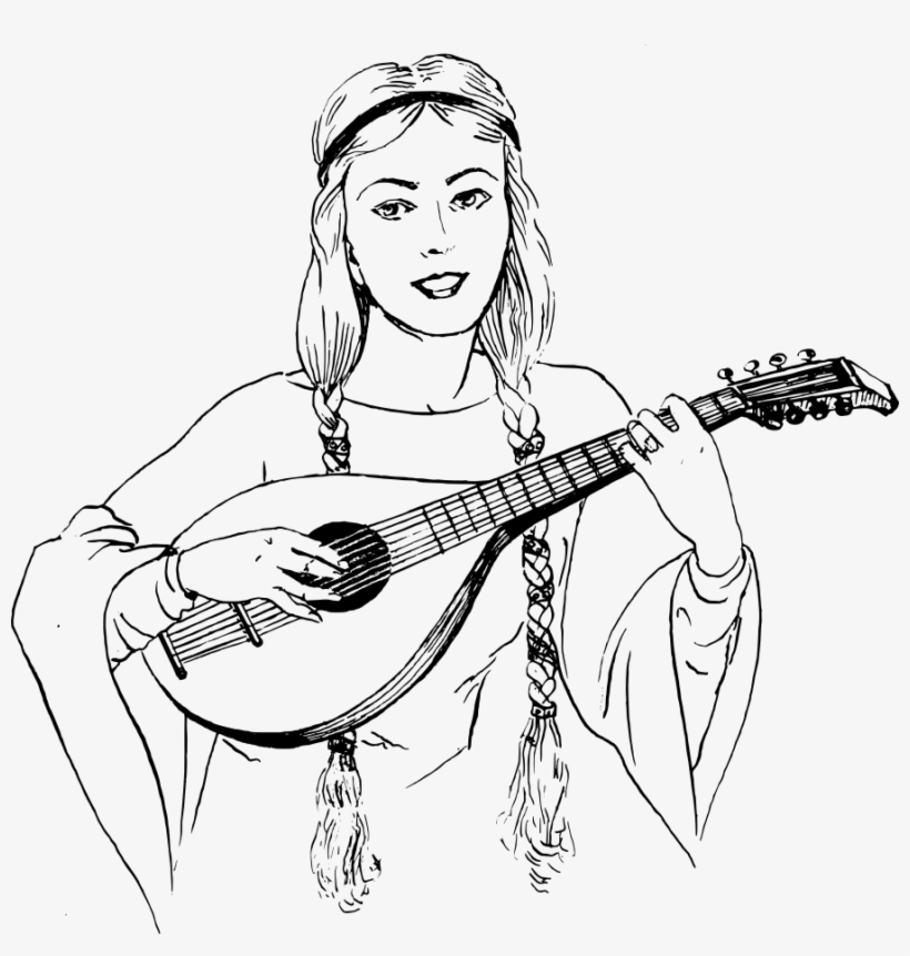 How To Set Use Woman Playing Lute Clipart - Woman Playing Lute, transparent png #3015743