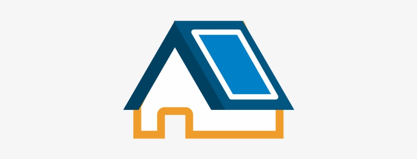 A Simple Blue And Orange Icon Of A Tiny House With - Sign, transparent png #3016563
