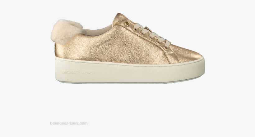 Women's Shoes Gold Michael Kors Sneakers Poppy Lace - Shoe, transparent png #3017123