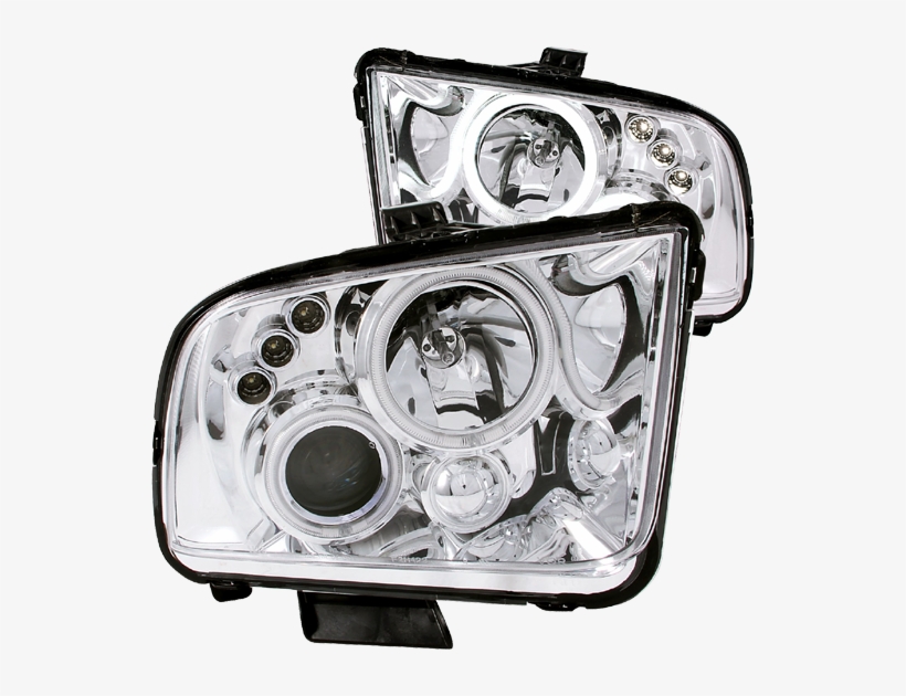 Automotive Led Lights - Anzousa - Projector Headlights W/ Halo Chrome Housing, transparent png #3018239