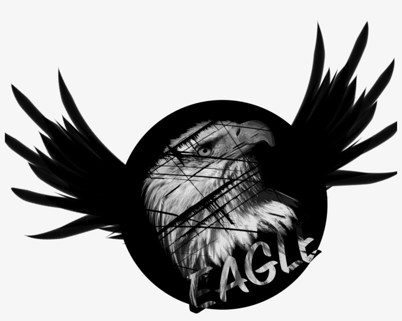 Icon Logo Flat Combine Clear Drawing Black White Adobe - Black And White Painted Eagle, transparent png #3018788