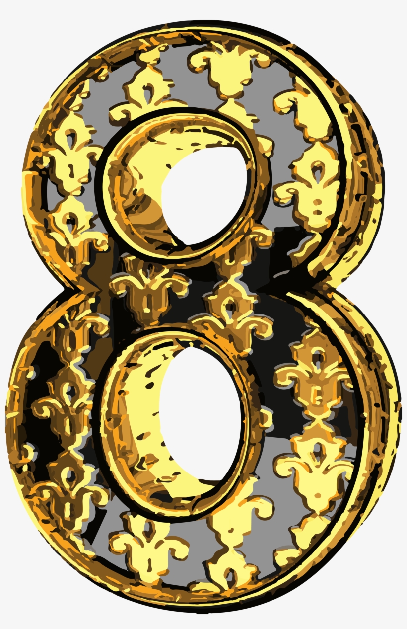 Elegant Vintage Number Eight Png Clip Art Image - 8 Doors Of Jannah, transparent png #3018789
