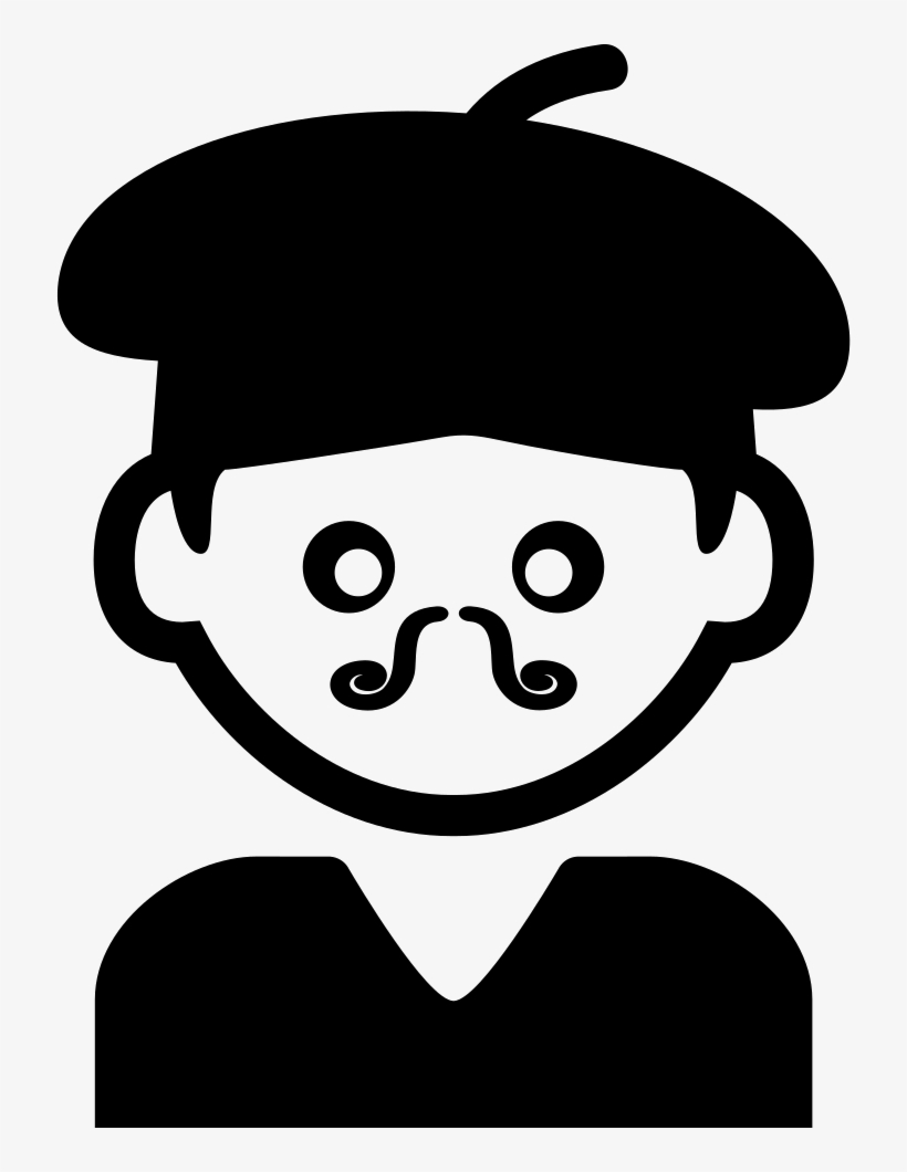 Bohemian Artist Man With Hat And Moustache Comments - Icon, transparent png #3018843