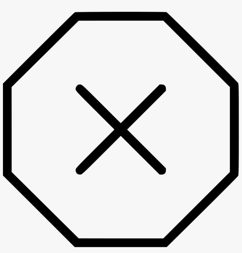 Delete Lock Ban Prohibition Denied Octagon Button Sign, transparent png #3019365