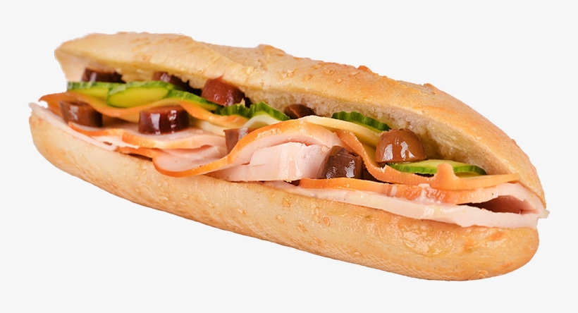 White Baguette With Roasted Chicken - Bánh Mì, transparent png #3020164