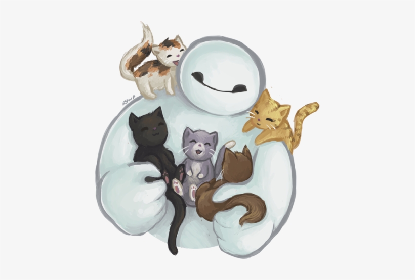 Drawn Grumpy Cat Baymax - Big Hero 6 Cats, transparent png #3021457