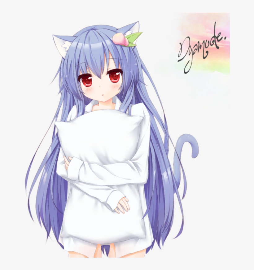 Наклейка Неко Png - Blue Anime Cat Girl, transparent png #3021730