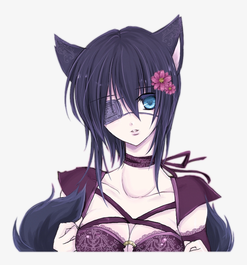 Thumbnail - Neko Girl Eye Patch, transparent png #3022225