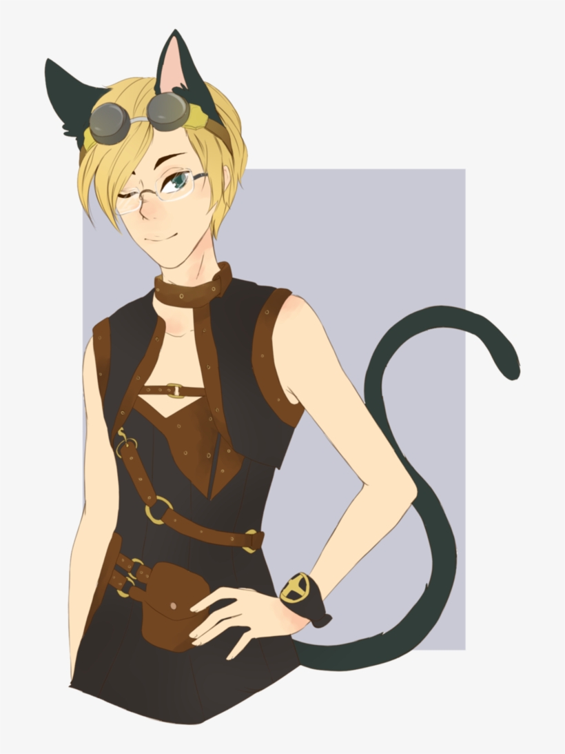 Steampunk Neko - Cartoon, transparent png #3022279