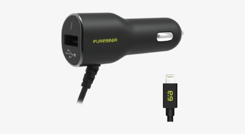 Car Charger - Pure Gear Dual Usb Charger With Usb Port (for Iphone, transparent png #3023119