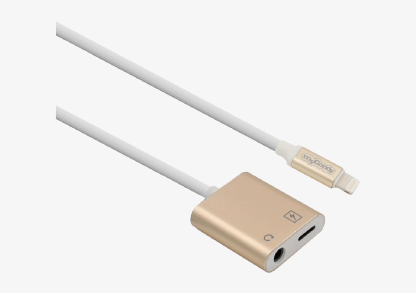 Mycandy Iphone 7 Plus /iphone 8 Plus 2in1 Ltng To Jack - Storage Cable, transparent png #3023261