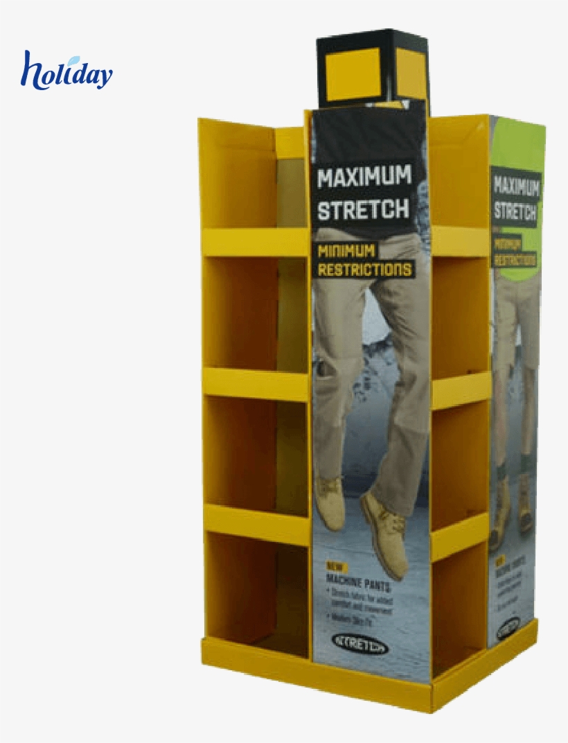 Cardboard Clothes Display Rack, Cardboard Clothes Display - T Shirt Point Of Sale, transparent png #3023588