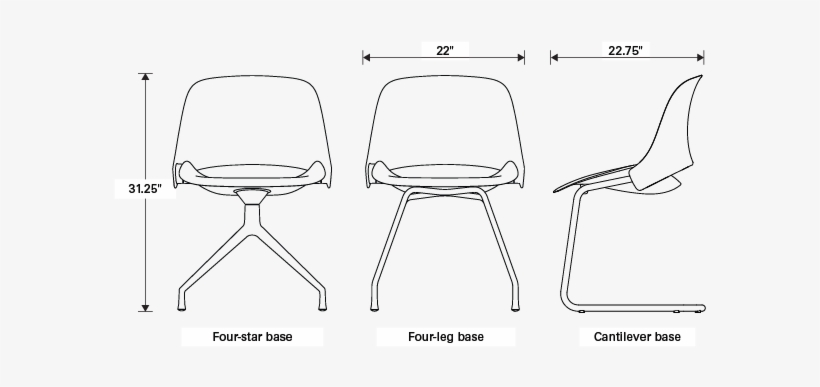 Humanscale Side Office Chair Trea - Specification, transparent png #3024306