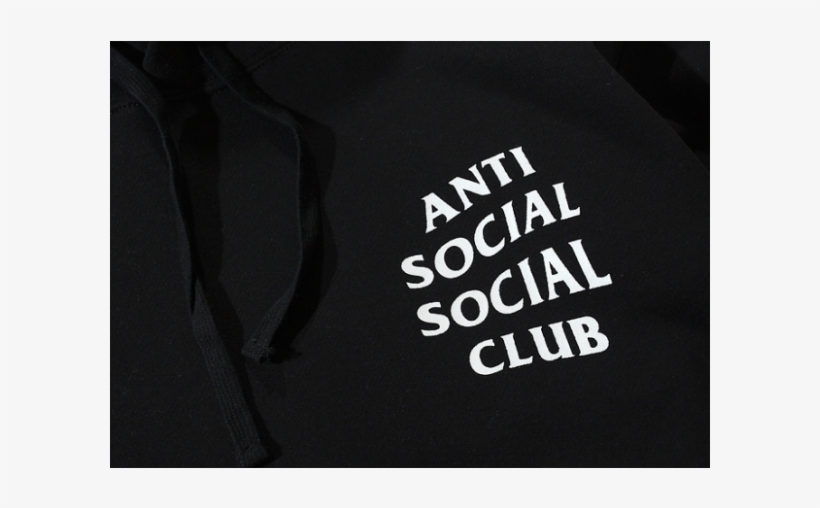 Anti Social Social Club Plain Hooded Sweater - Anti Social Social Club Unisex Long Sleeve, transparent png #3024353