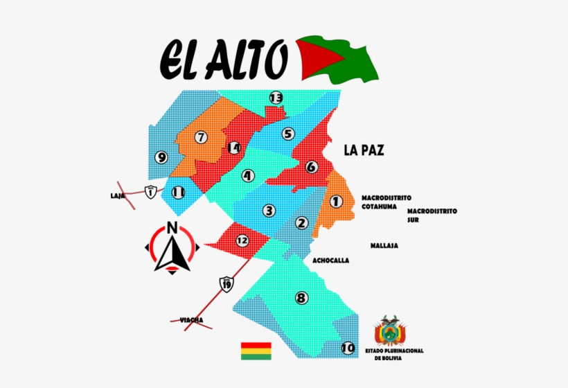 Distritos El Alto Mapa - Mapa De El Alto, transparent png #3024829