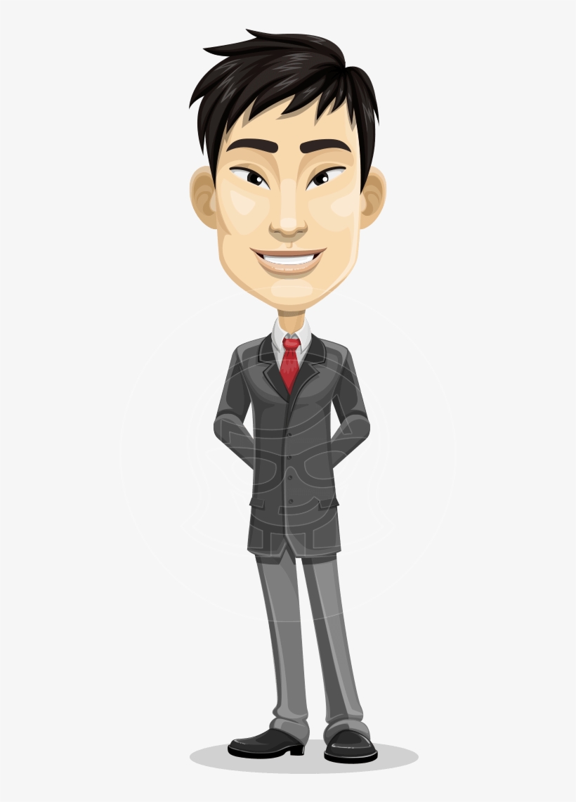 The Classic Asian Businessman - Asian Man Cartoon Character, transparent png #3026155